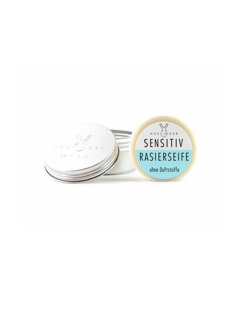 Haslinger Sensitive Shaving Soap in Tin for Sensitive Skin