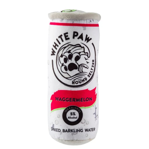 Haute Diggity Dog White Paw Hound Seltzer Waggermelon Dog Toy