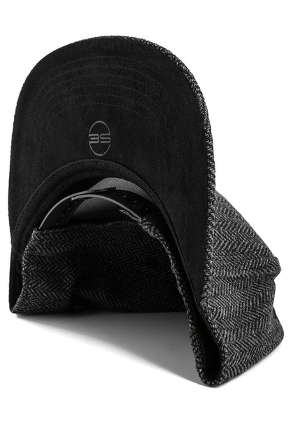 Blackskies-Hyperion-Snapback-Cap-Herringbone-Wool-Black-Grey-Baseball-Hat-Suede-Bottom
