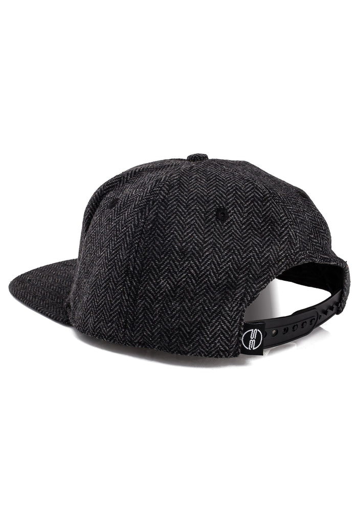Blackskies-Hyperion-Snapback-Cap-Herringbone-Wool-Black-Grey-Baseball-Hat-Snap-Closure-2