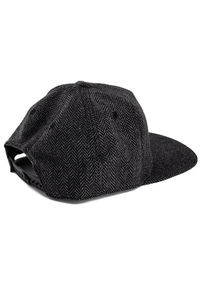 Blackskies-Hyperion-Snapback-Cap-Herringbone-Wool-Black-Grey-Baseball-Hat-Snap-Closure