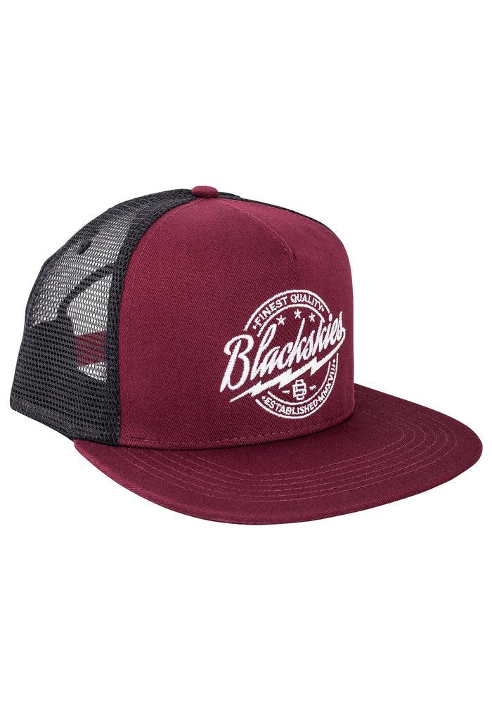 Blackskies-Iconic-Trucker-Snapback-Cap-Maroon-Side
