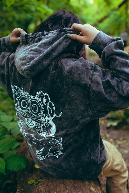 Infrasound x Aaron Brooks Black Mineral Wash Hoodie