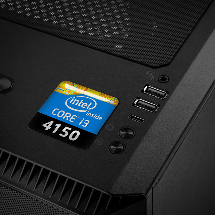 Intel Core i3 4150 1"x1" Chrome Effect Domed Case Badge / Sticker Logo