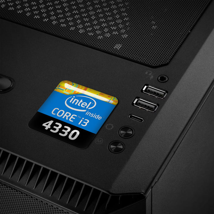 Intel Core i3 4330 1"x1" Chrome Effect Domed Case Badge / Sticker Logo