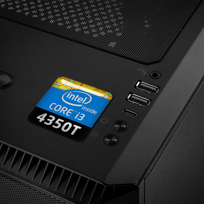 Intel Core i3 4350T 1"x1" Chrome Effect Domed Case Badge / Sticker Logo