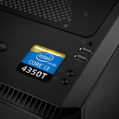 Intel Core i3 4350T 1"x1" Chrome Effect Domed Case Badge / Sticker Logo