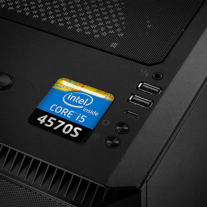 Intel Core i5 4570S 1"x1" Chrome Effect Domed Case Badge / Sticker Logo