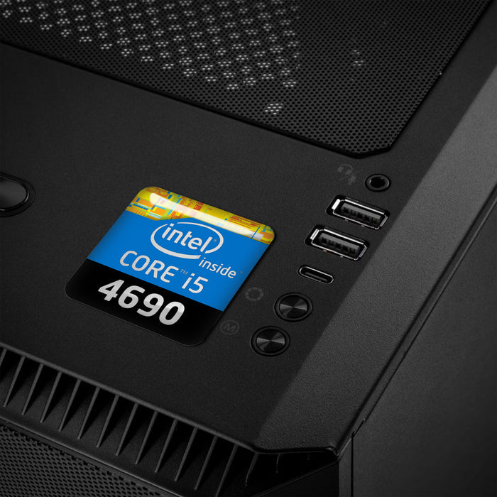 Intel Core i5 4690 1"x1" Chrome Effect Domed Case Badge / Sticker Logo