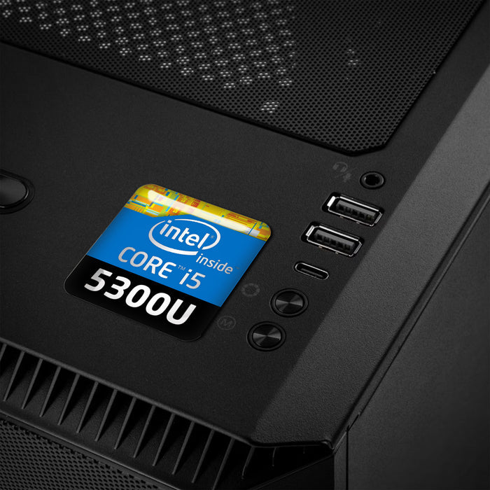 Intel Core i5 5300U 1"x1" Chrome Effect Domed Case Badge / Sticker Logo