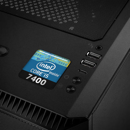 Intel Core i5 7400 1"x1" Chrome Effect Domed Case Badge / Sticker Logo