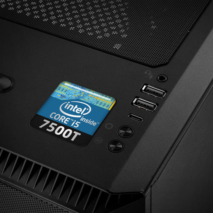 Intel Core i5 7500T 1"x1" Chrome Effect Domed Case Badge / Sticker Logo