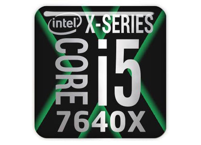 Intel Core i5 7640X 1"x1" Chrome Effect Domed Case Badge / Sticker Logo