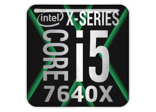 Intel Core i5 7640X 1"x1" Chrome Effect Domed Case Badge / Sticker Logo