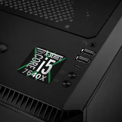 Intel Core i5 7640X 1"x1" Chrome Effect Domed Case Badge / Sticker Logo