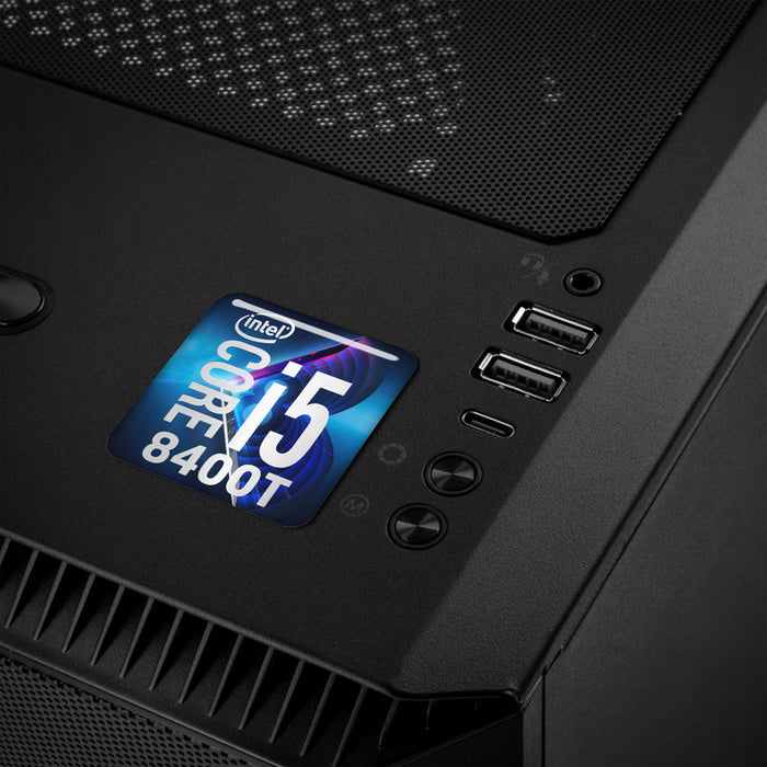 Intel Core i5 8400T 1"x1" Chrome Effect Domed Case Badge / Sticker Logo