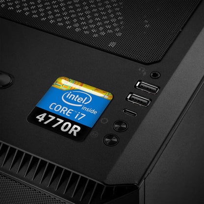 Intel Core i7 4770R 1"x1" Chrome Effect Domed Case Badge / Sticker Logo