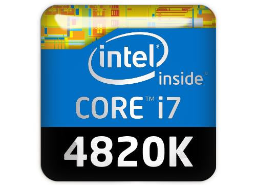 Intel Core i7 4820K 1"x1" Chrome Effect Domed Case Badge / Sticker Logo