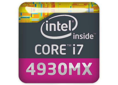 Intel Core i7 4930MX Extreme Edition 1"x1" Chrome Effect Domed Case Badge / Sticker Logo