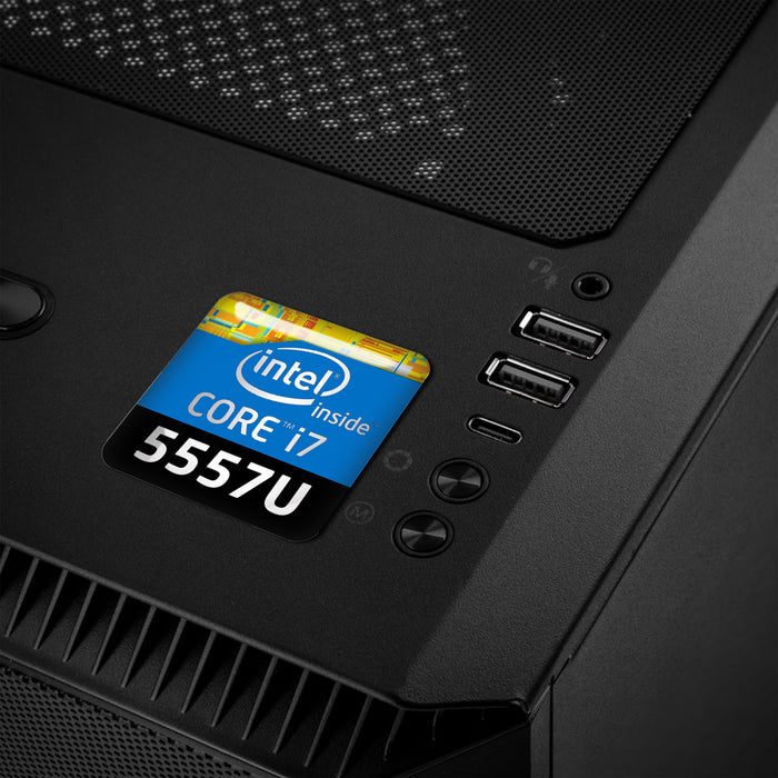 Intel Core i7 5557U 1"x1" Chrome Effect Domed Case Badge / Sticker Logo