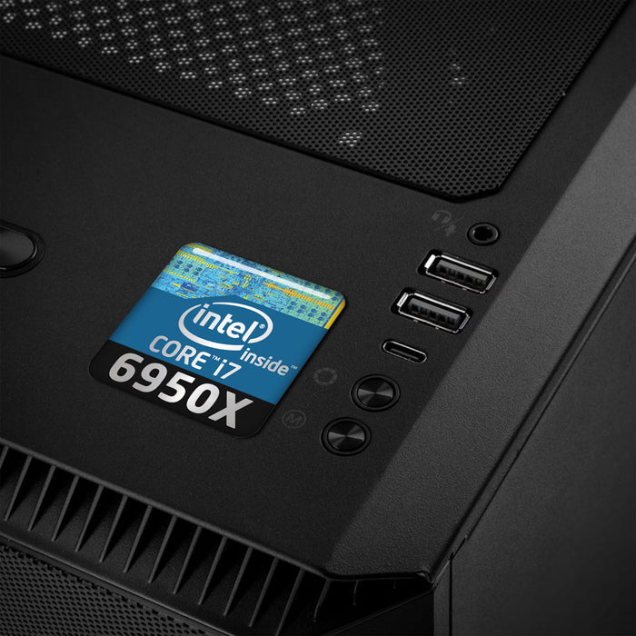 Intel Core i7 6950X 1"x1" Chrome Effect Domed Case Badge / Sticker Logo