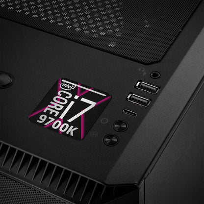 Intel Core i7 9700K 1"x1" Chrome Effect Domed Case Badge / Sticker Logo
