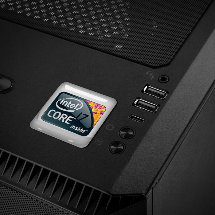 Intel Core i7 Extreme inside Design #1 1"x1" Chrome Effect Domed Case Badge / Sticker Logo