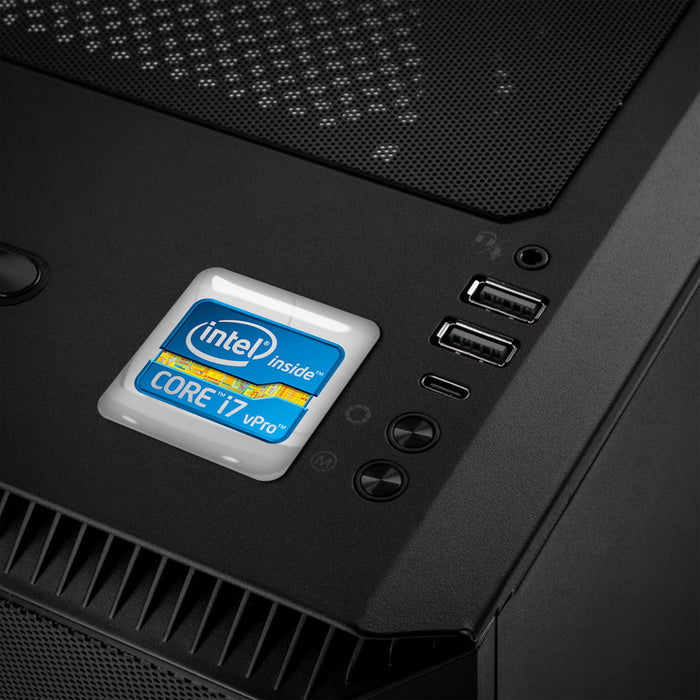 Intel Core i7 vPro inside Design #2 1"x1" Chrome Effect Domed Case Badge / Sticker Logo