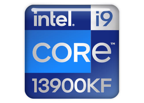 Intel Core i9 13900KF 1"x1" Chrome Effect Domed Case Badge / Sticker Logo
