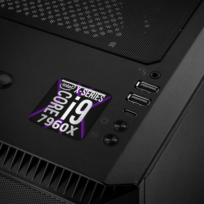 Intel Core i9 7960X 1"x1" Chrome Effect Domed Case Badge / Sticker Logo