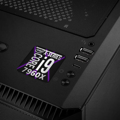Intel Core i9 7960X 1"x1" Chrome Effect Domed Case Badge / Sticker Logo