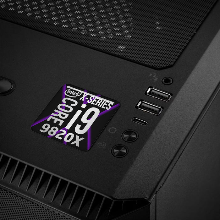 Intel Core i9 9820X 1"x1" Chrome Effect Domed Case Badge / Sticker Logo
