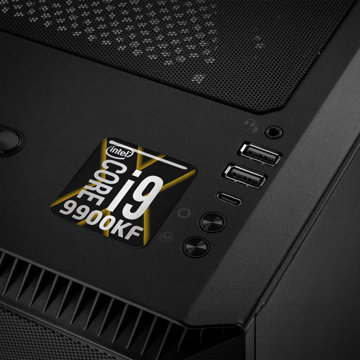 Intel Core i9 9900KF 1"x1" Chrome Effect Domed Case Badge / Sticker Logo