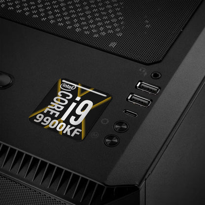 Intel Core i9 9900KF 1"x1" Chrome Effect Domed Case Badge / Sticker Logo