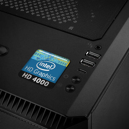 Intel HD Graphics HD 4000 1"x1" Chrome Effect Domed Case Badge / Sticker Logo