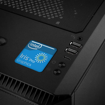 Intel Iris Pro Graphics 1"x1" Chrome Effect Domed Case Badge / Sticker Logo