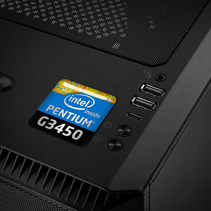 Intel Pentium G3450 1"x1" Chrome Effect Domed Case Badge / Sticker Logo