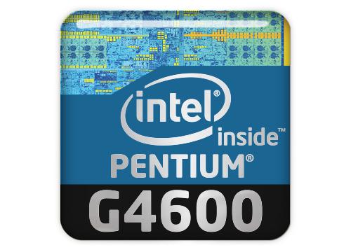 Intel Pentium G4600 1"x1" Chrome Effect Domed Case Badge / Sticker Logo