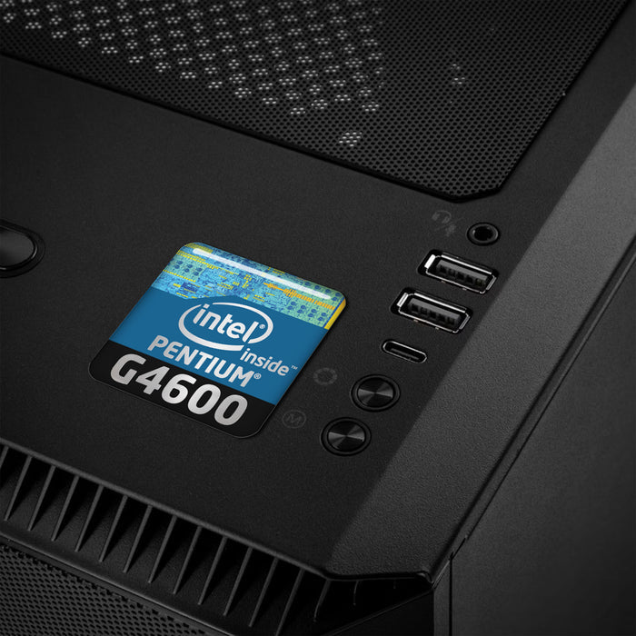 Intel Pentium G4600 1"x1" Chrome Effect Domed Case Badge / Sticker Logo