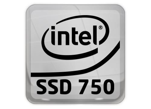 Intel SSD 750 1"x1" Chrome Effect Flat Logo Sticker