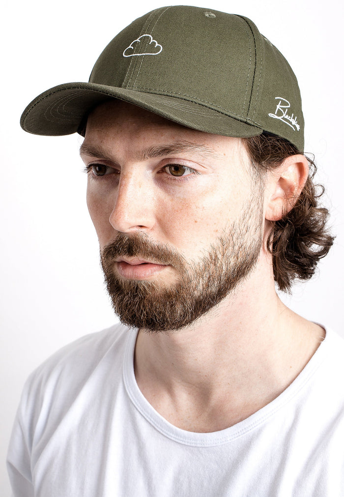 Blackskies-Iuno-Baseball-Cap-Trucker-Hat-Olive-Green-Snapback-Model