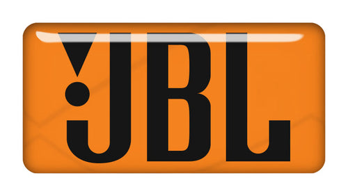 JBL Orange 2"x1" Chrome Effect Domed Case Badge / Sticker Logo