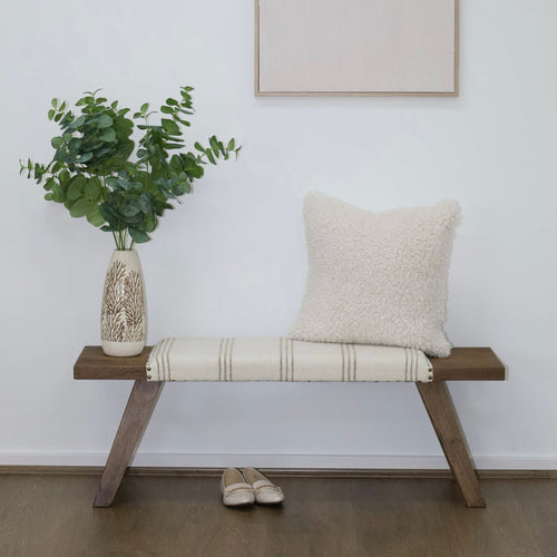 Landour 120cm bench – solid wood slatted seating – modern rustic style – buy online in Australia