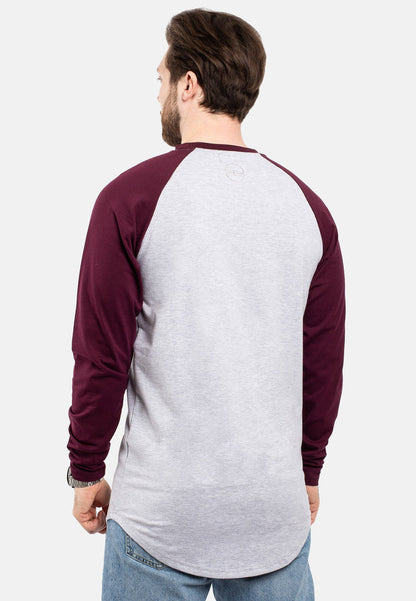 Blackskies-Longline-Baseball-Long-Sleeve-T-Shirt-Ash-Grey-Maroon-Mens-Long-Tee-Back