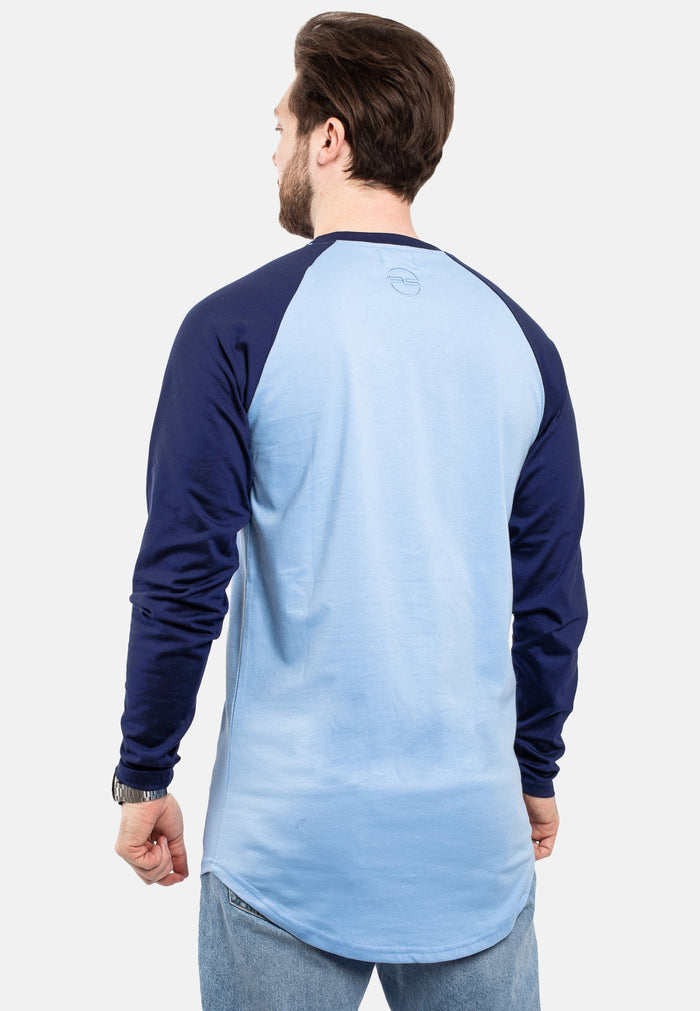 Blackskies-Longline-Baseball-Long-Sleeve-T-Shirt-Sky-Blue-Navy-Bllue-Mens-Long-Tee-Back