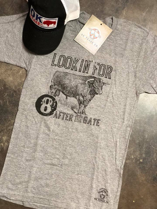 Lookin for 8 After the Gate Bull Rider Tee