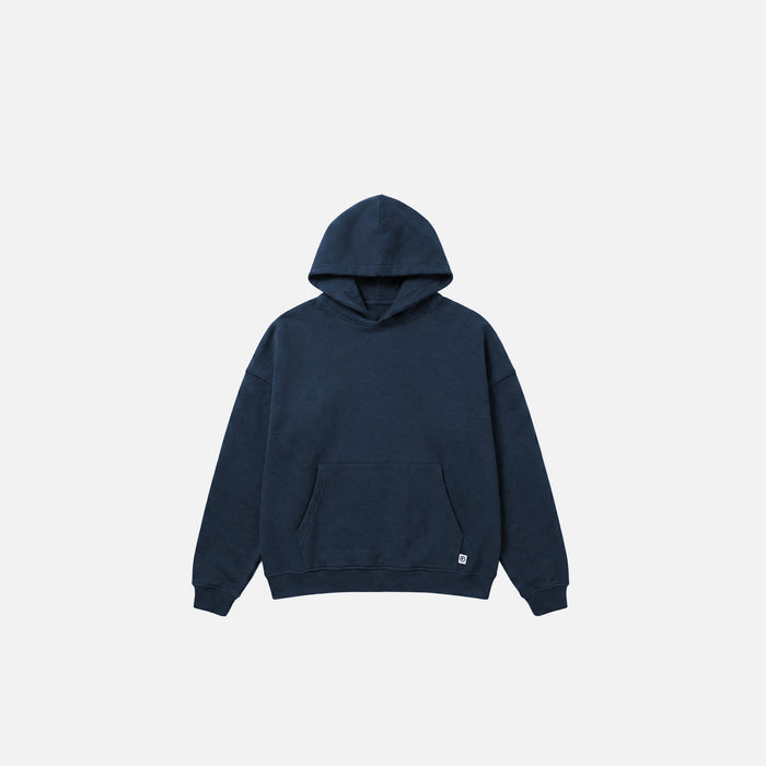 Loose Fit Cropped Hoodie | Navy