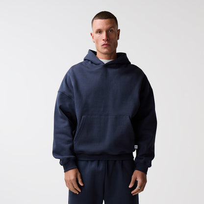 Loose Fit Cropped Hoodie | Navy