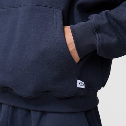 Loose Fit Cropped Hoodie | Navy