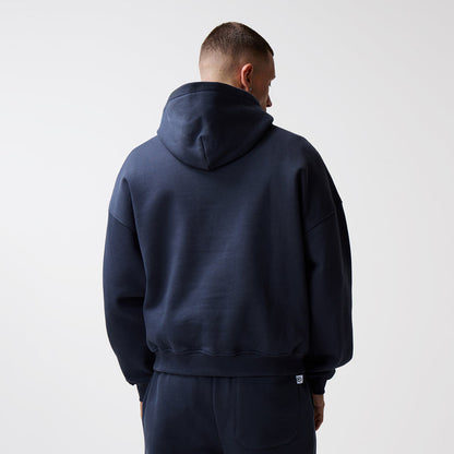 Loose Fit Cropped Hoodie | Navy